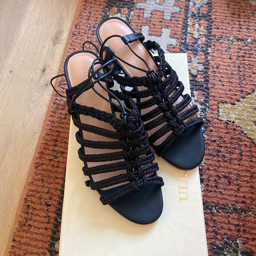Ulla Johnson black lace up heels 38